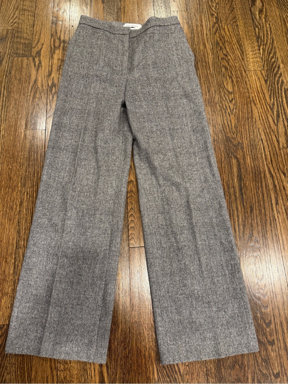 Max Mara Women's Gray Wide Leg Trousers Office Dress Pants Size 4